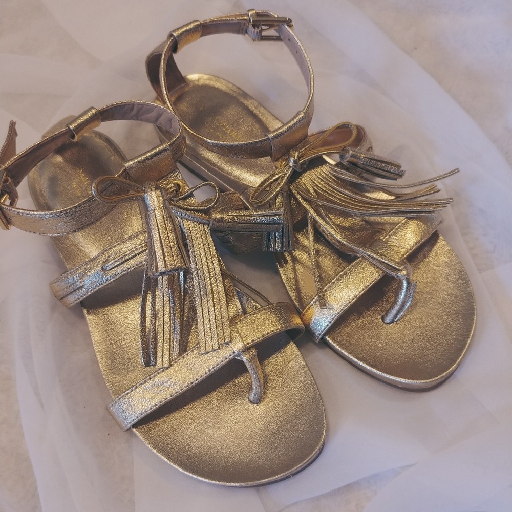 Gold gladiator sandals Isaac Mizrahi